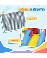 Qaba 6 in 1 Inflatable Water Slide Park with 550W Blower for Kids 3-8 Years
