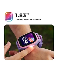 Playzoom 4 Kids Pink and Purple Print Leather Silicone Strap Smartwatch, 49mm