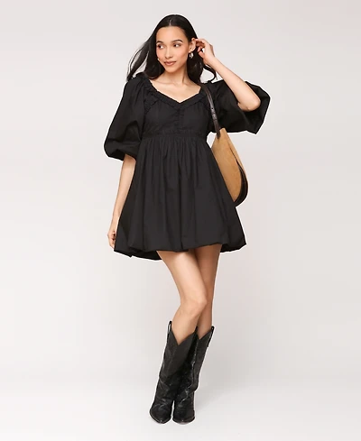 Avec Les Filles Women's Cotton Sweetheart A-Line Dress