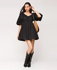 Avec Les Filles Women's Cotton Sweetheart A-Line Dress