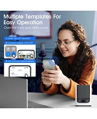 Nelko PM220S Label Maker Machine with Tape, 2 Inch Bluethooth Portable Thermal Label Printer for Small Business, Office, Home, Address, Logo Label, St