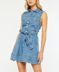 Kancan Women's Sleeveless Denim Mini Dress