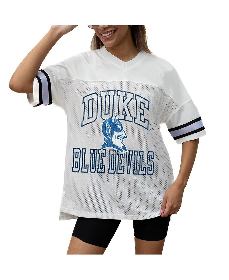 Gameday Couture Women's White Duke Blue Devils Iconic Oversized Fashion Jersey