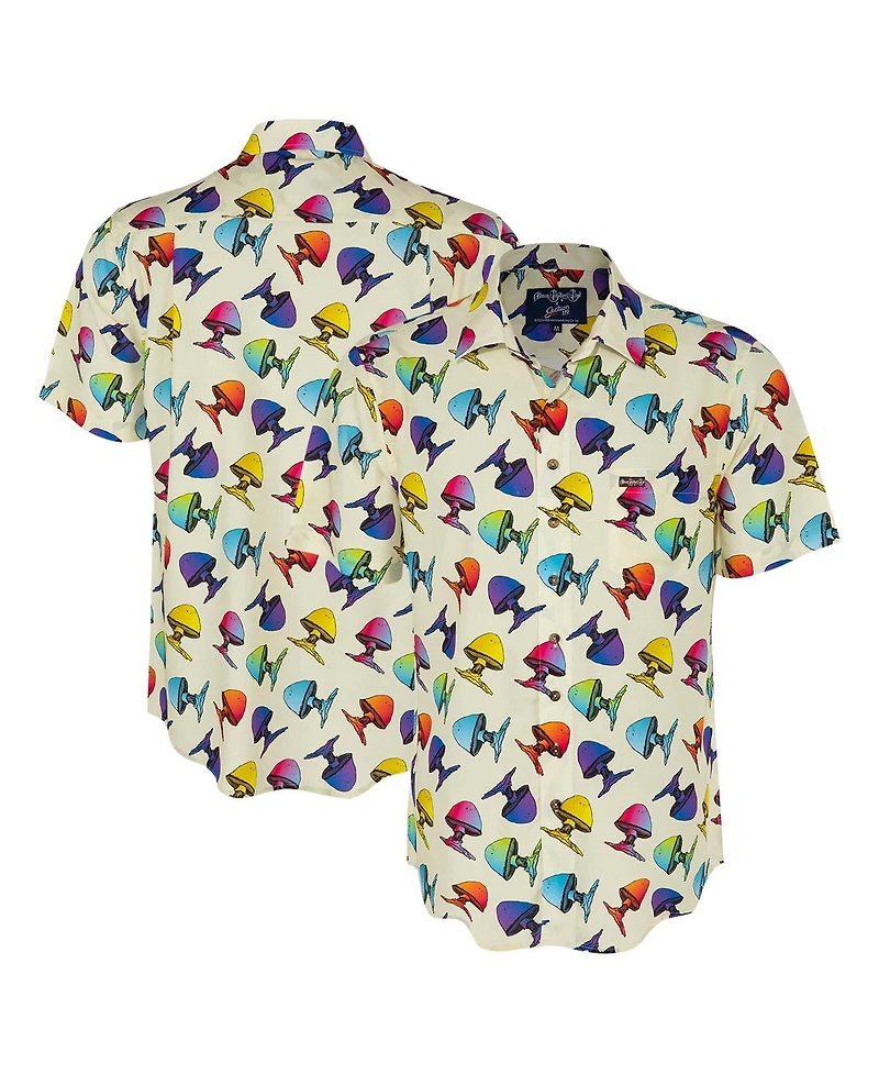 Section 119 Men's Cream The Allman Brothers Band Rainbow Mushroom Button-Down Shirt