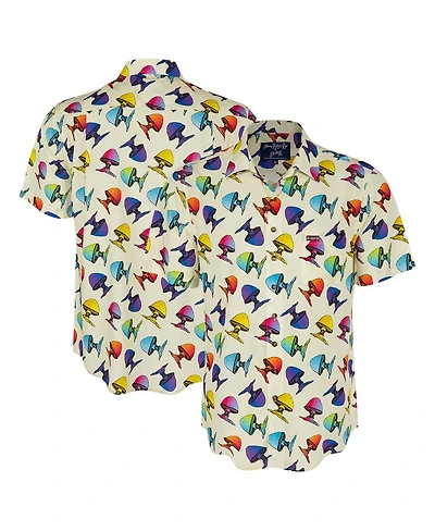 Section 119 Men's Cream The Allman Brothers Band Rainbow Mushroom Button-Down Shirt