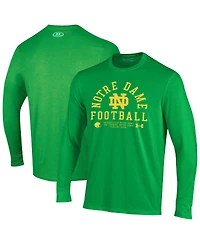 Under Armour Men's Kelly Green Notre Dame Fighting Irish 2025 Sideline Football Performance Cotton Long Sleeve T-Shirt