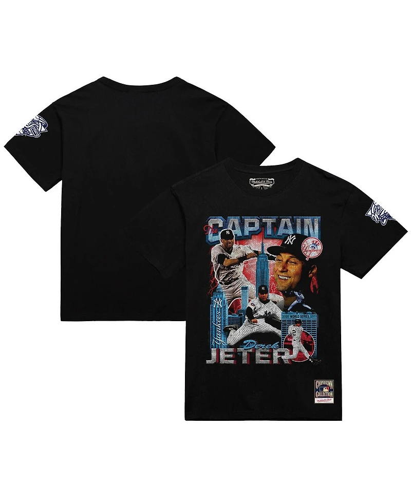 Mitchell & Ness Men's Derek Jeter Black New York Yankees 2000 World Series Mvp Collage T-Shirt