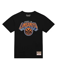 Mitchell & Ness Men's Jeremy Lin Black New York Knicks Sanity Logo T-Shirt