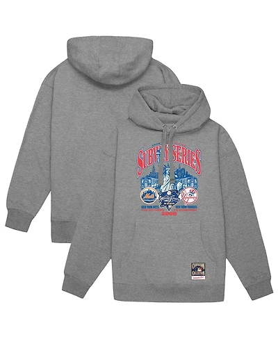 Mitchell & Ness Men's Heather Gray New York Yankees vs. Mets 2000 World Series Pullover Hoodie