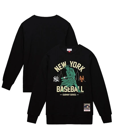 Mitchell & Ness Men's Black New York Yankees vs. Mets Subway Series Swinging Liberty Pullover Sweatshirt