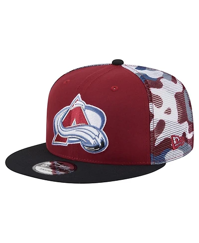 New Era Men's Burgundy/Black Colorado Avalanche Camo Meshback 9FIFTY Snapback Hat
