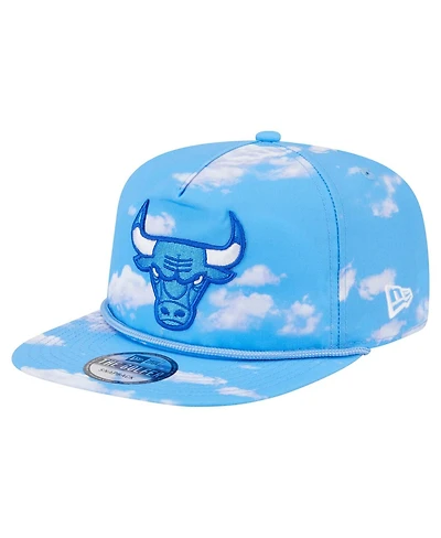 New Era Men's Light Blue Chicago Bulls Head in the Clouds Golfer Rope Adjustable Hat