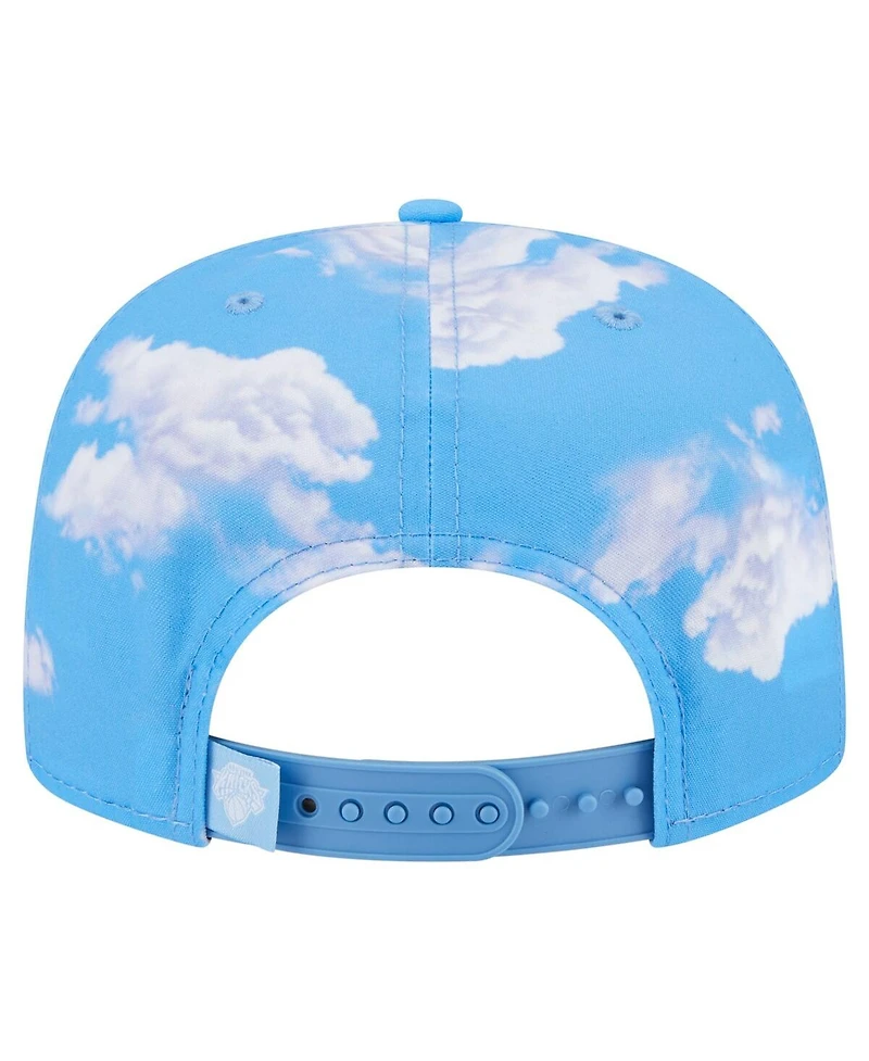 New Era Men's Light Blue New York Knicks Head in the Clouds Golfer Rope Adjustable Hat