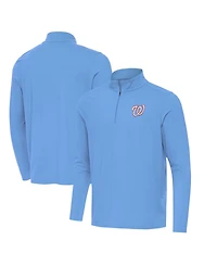 Antigua Men's Powder Blue Washington Nationals Intent Quarter-Zip Hoodie