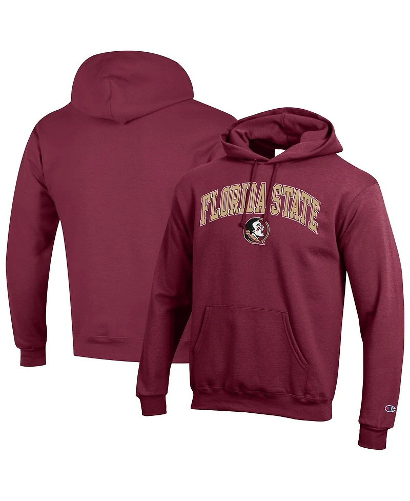 Champion Men's Garnet Florida State Seminoles Arched Logo Fleece Pullover Hoodie