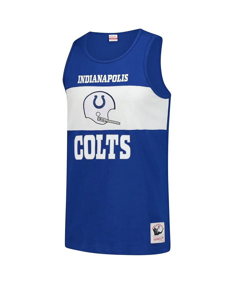 Mitchell & Ness Men's Royal Indianapolis Colts Retro Color Block Tank Top