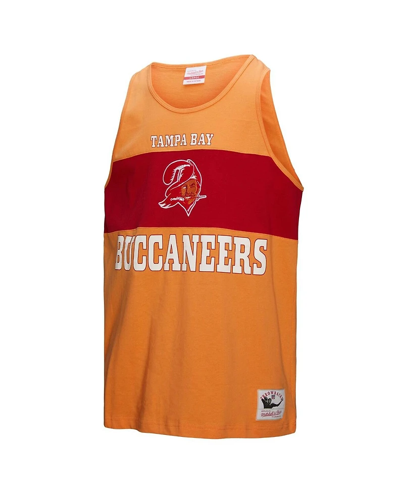 Mitchell & Ness Men's Orange Tampa Bay Buccaneers Retro Color Block Tank Top