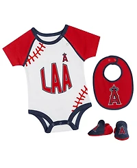 Outerstuff Baby Boys and Girls 2-Pieace Los Angeles Angels Tied Up Bodysuit Bib Bootie Set