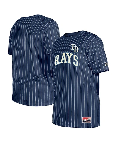 New Era Men's Navy Tampa Bay Rays Throwback Pinstripe T-Shirt