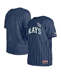 New Era Men's Navy Tampa Bay Rays Throwback Pinstripe T-Shirt