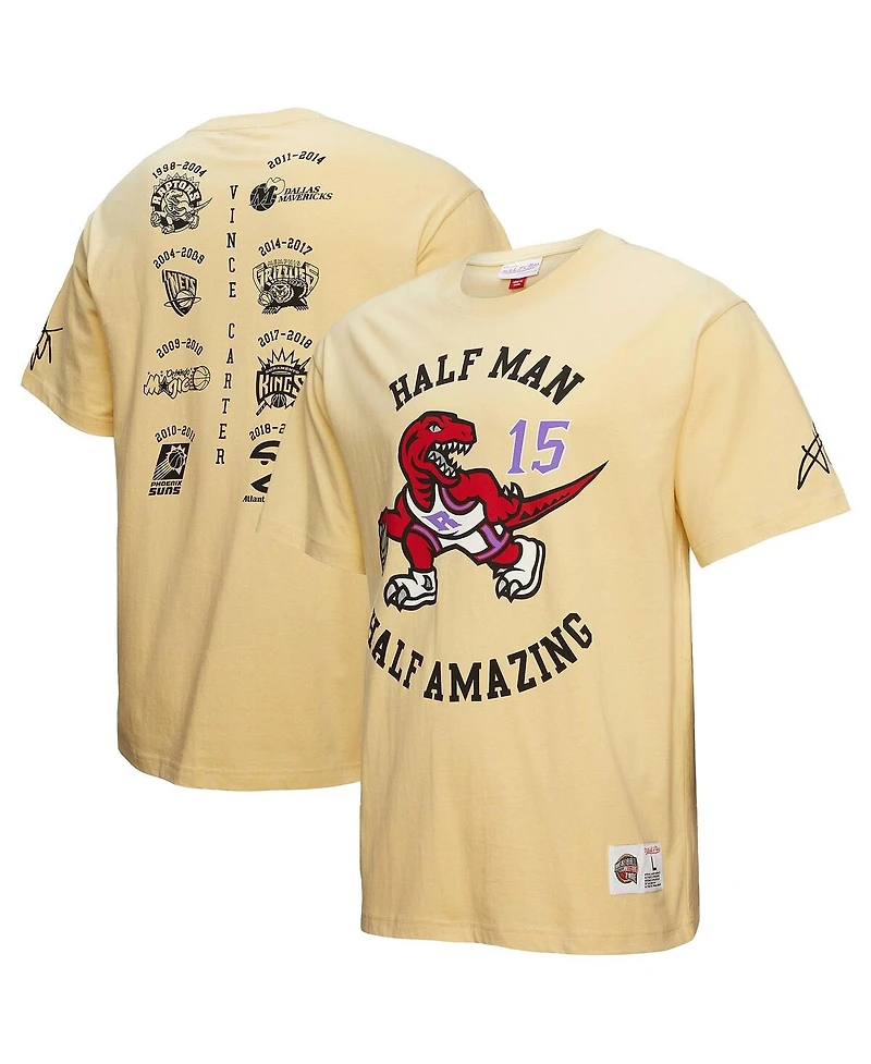 Mitchell & Ness Men's Vince Carter Cream Toronto Raptors Premium T-Shirt