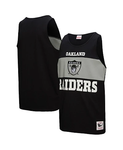 Mitchell & Ness Men's Black Oakland Raiders Retro Color Block Tank Top