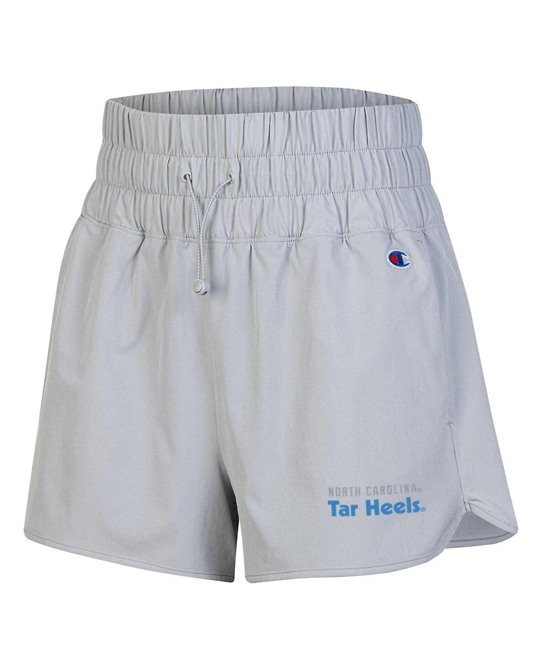 Champion Women's Silver North Carolina Tar Heels Tailgate Her Woven Shorts