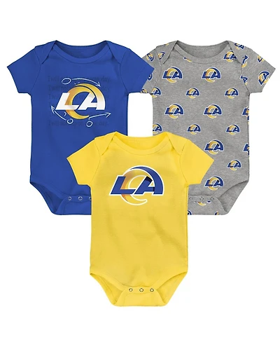 Outerstuff Baby Boys and Girls 3-Pack Los Angeles Rams Team Starter Bodysuit Set