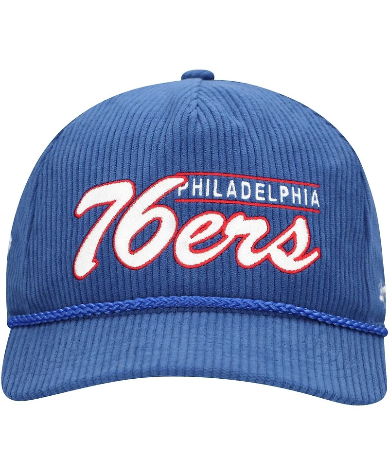 '47 Brand Men's Royal Philadelphia 76ers Double Header Side Patch Cord Hitch Adjustable Hat