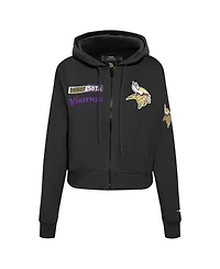 Pro Standard Women's Black Minnesota Vikings Split Logo Full-Zip Hoodie