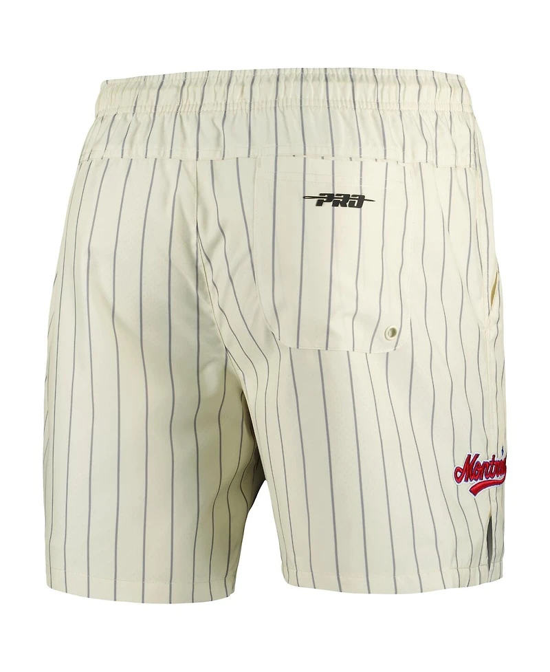 Pro Standard Men's Cream Montreal Expos Pinstripe Retro Classic Woven Shorts