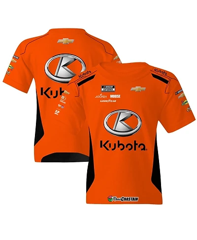 Trackhouse Racing Team Collection Big Boys and Girls Orange Ross Chastain Kubota Uniform T-Shirt
