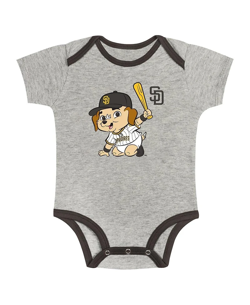 Outerstuff Big Boys and Girls Gray/White San Diego Padres 2-Pack Play Ball Bodysuit Set