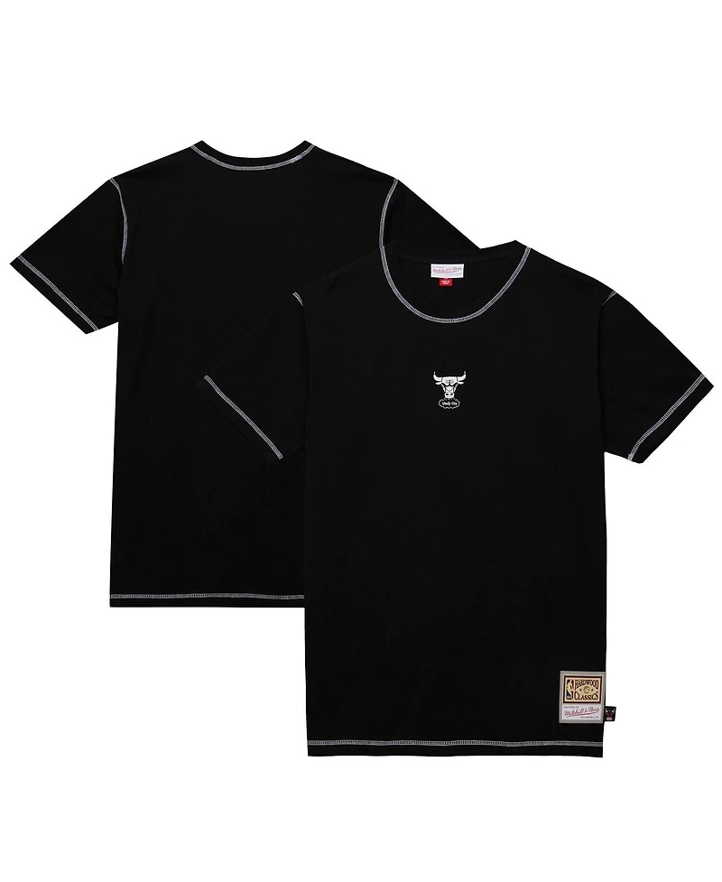 Mitchell & Ness Men's Black Chicago Bulls Hardwood Classics Contrast 2K Graphic T-Shirt