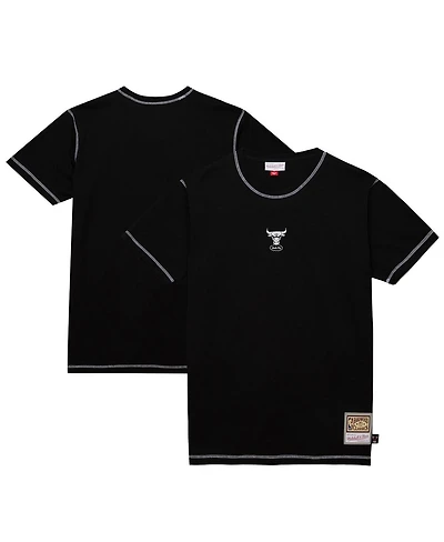 Mitchell & Ness Men's Black Chicago Bulls Hardwood Classics Contrast 2K Graphic T-Shirt