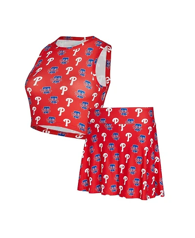 Concepts Sport Women's 2-Pieace Red Philadelphia Phillies Knit Tank Top and Skort Set