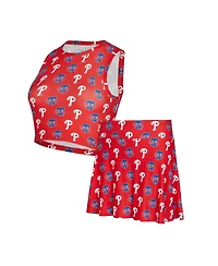 Concepts Sport Women's 2-Pieace Red Philadelphia Phillies Knit Tank Top and Skort Set