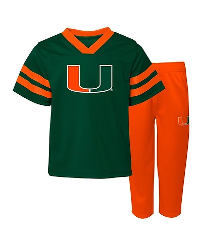 Outerstuff Big Boys and Girls Miami Hurricanes 2-Piece Red Zone Jersey Pants Set