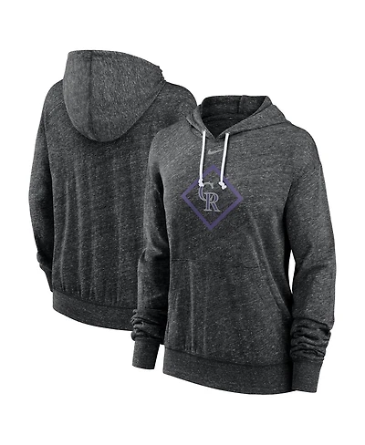 Nike Women's Black Colorado Rockies Diamond Icon Gym Vintage Lightweight Hooded Top