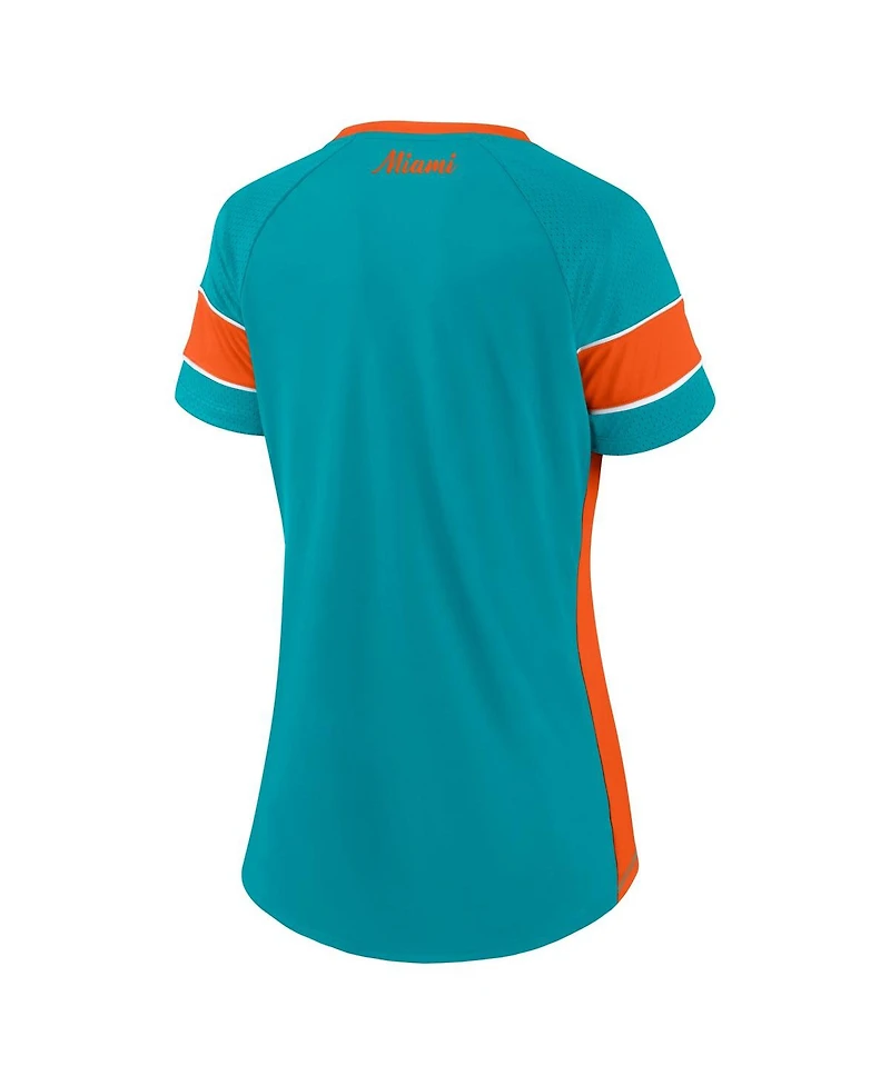 Fanatics Women's Aqua Miami Dolphins Athena Lace-Up Top