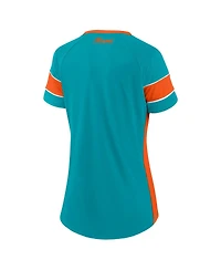 Fanatics Women's Aqua Miami Dolphins Athena Lace-Up Top