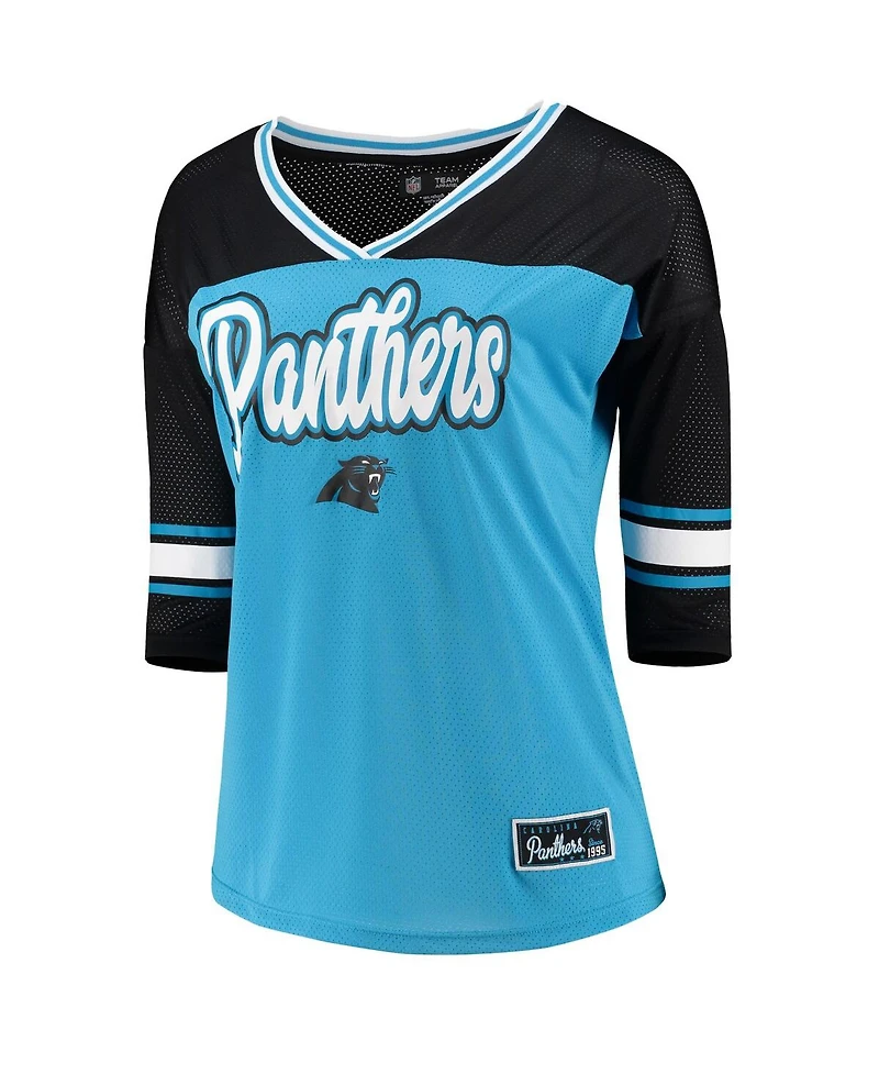 New Era Women's Blue Carolina Panthers Mesh Long Sleeve T-Shirt