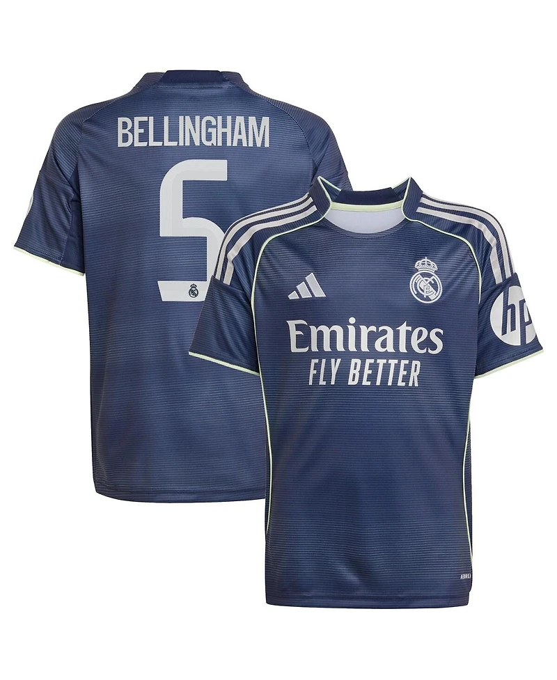 Adidas Big Boys and Girls Jude Bellingham Blue Real Madrid 2025/26 Away Replica Player Jersey
