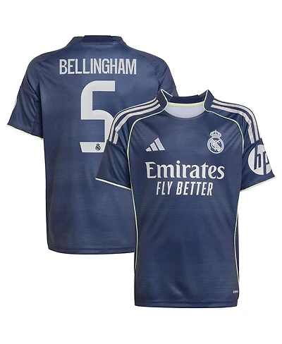 Adidas Big Boys and Girls Jude Bellingham Blue Real Madrid 2025/26 Away Replica Player Jersey