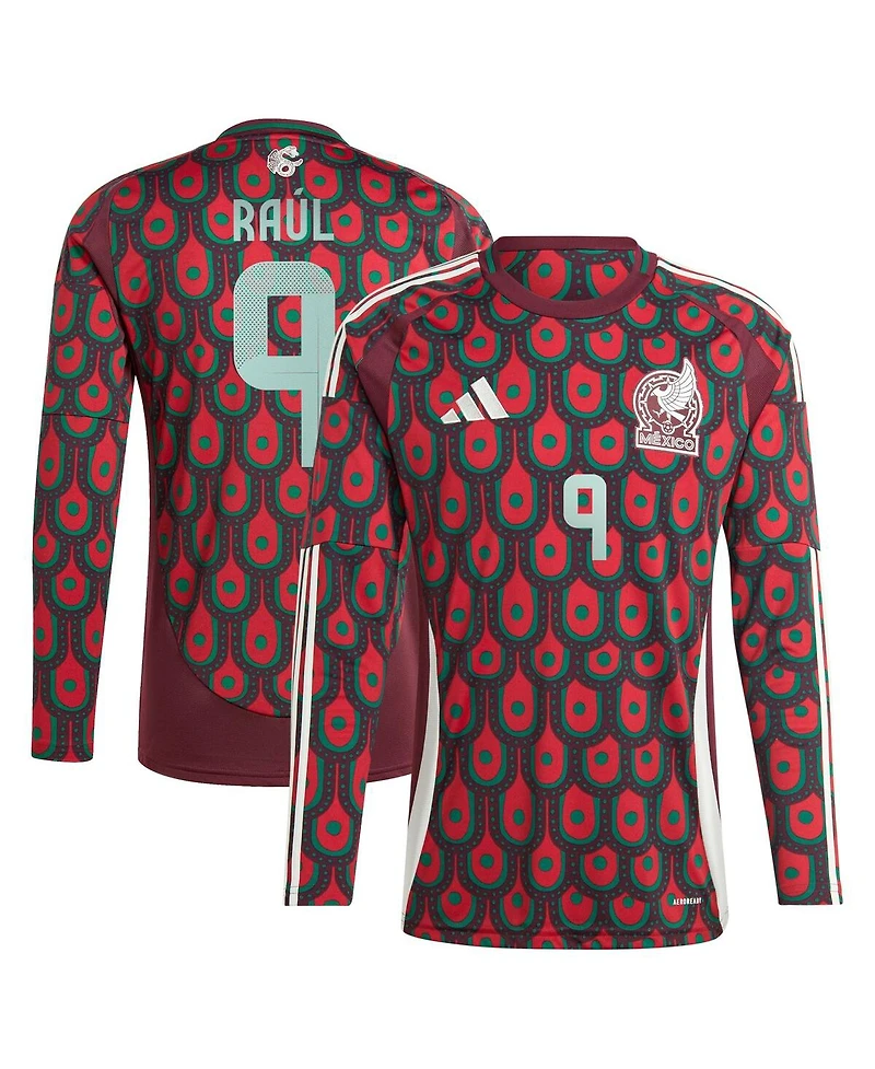 Adidas Men's Raul Jimenez Burgundy Mexico National Team 2024 Home Replica Player Long Sleeve Jersey