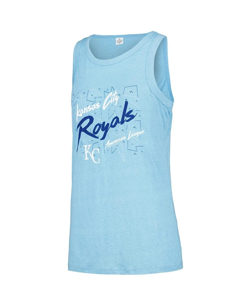 Soft As A Grape Women's Light Blue Kansas City Royals Gauze High Neck Tank Top