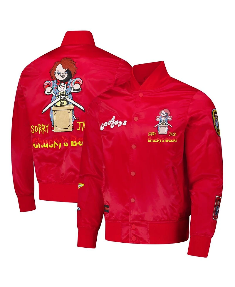 Freeze Max Men's Red Chucky Sorry Jack Satin Full-Zip Jacket