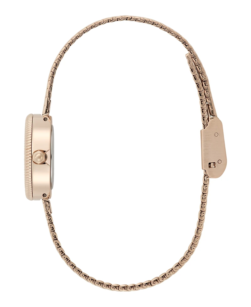 Olivia Burton Women's Finery Rose Gold Tone Stainless Steel Mesh Bracelet Watch, 20mm