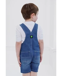 John Deere Little Boys Denim Square Neck Short Overalls