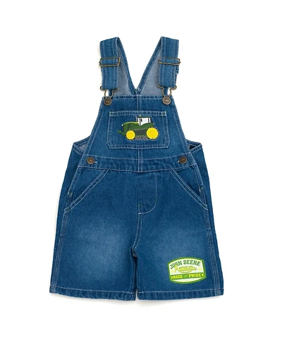 John Deere Toddler Boys Denim Square Neck Short Overalls